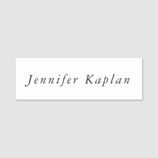 Creatief Klassiek Wit Minimalistisch Professioneel Naamplaatje (Voorkant)