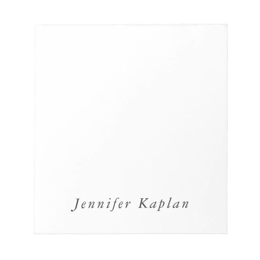 Creatief Klassiek Wit Minimalistisch Professioneel Notitieblok (Voorkant)