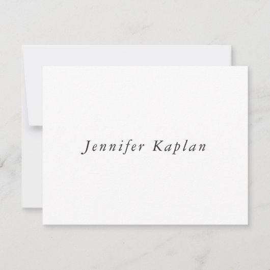 Creatief Klassiek Wit Minimalistisch Professioneel Notitiekaartje (Voorkant)