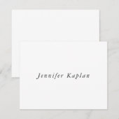 Creatief Klassiek Wit Minimalistisch Professioneel Notitiekaartje (Voorkant / Achterkant)