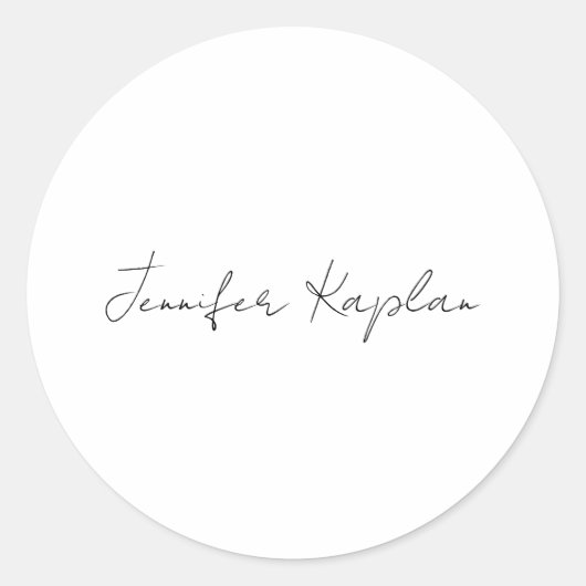 Creatief Klassiek Wit Minimalistisch Professioneel Ronde Sticker (Voorkant)
