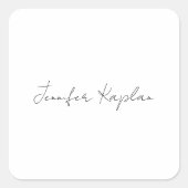 Creatief Klassiek Wit Minimalistisch Professioneel Vierkante Sticker (Voorkant)