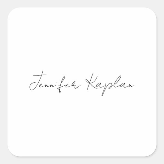 Creatief Klassiek Wit Minimalistisch Professioneel Vierkante Sticker (Voorkant)