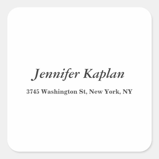 Creatief Klassiek Wit Minimalistisch Professioneel Vierkante Sticker (Voorkant)