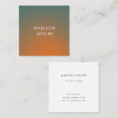 Creatief kleurrijk Blauwgroen Oranje gradiënt ombr Vierkante Visitekaartje (Voorkant / Achterkant)