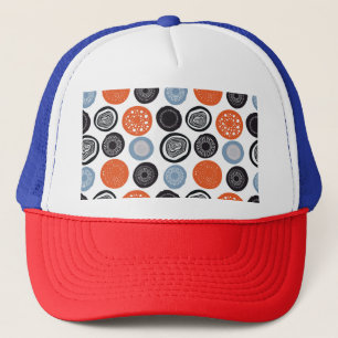 Creatief, kleurrijk geometrisch cirkelpatroon. trucker pet