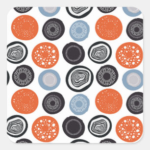 Creatief, kleurrijk geometrisch cirkelpatroon. vierkante sticker