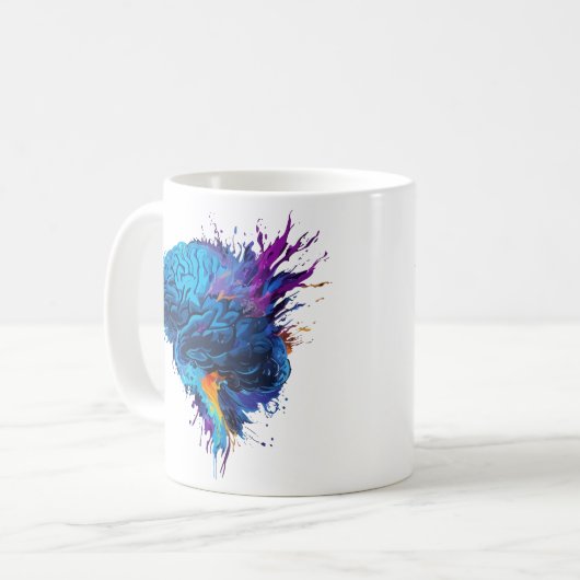 Creatief Kleurrijk Splash Brain Design Koffiemok (Voorkant links)