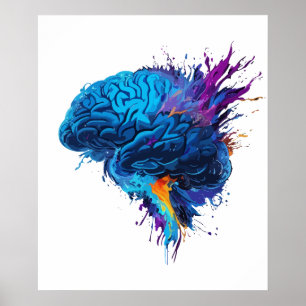 Creatief Kleurrijk Splash Brain Design Poster