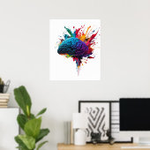 Creatief Kleurrijk Splash Brain Design Poster (Thuiskantoor)