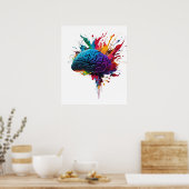 Creatief Kleurrijk Splash Brain Design Poster (Keuken)
