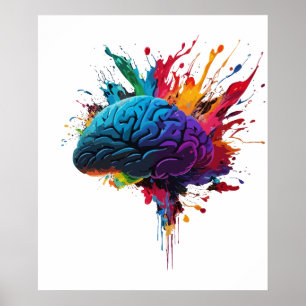 Creatief Kleurrijk Splash Brain Design Poster