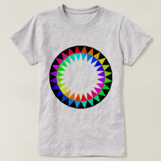 CREATIEF KLEURWIEL MET RAINBOOKKLEUREN T-SHIRT