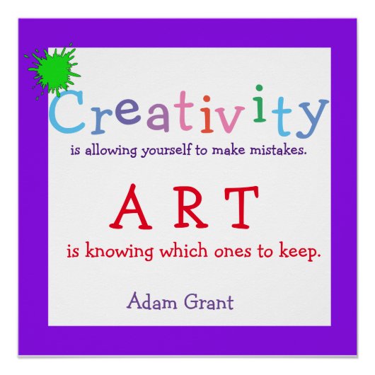 Creatief, Kunst Citaat, Perfect Poster (Voorkant)