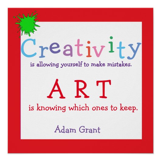 Creatief, Kunstcitaat, Perfect Poster (Voorkant)