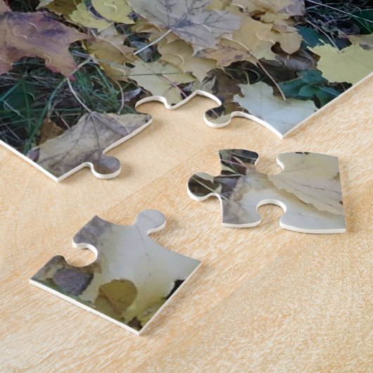 Creatief landschap verlaat herfst foto puzzel legpuzzel (Zijkant)