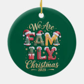 Creatief & Leuk Familie Kerstfeest Keramisch Ornament (Achterkant)
