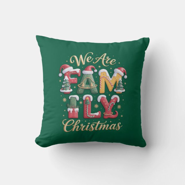 Creatief & Leuk Familie Kerstfeest Kussen (Voorkant)