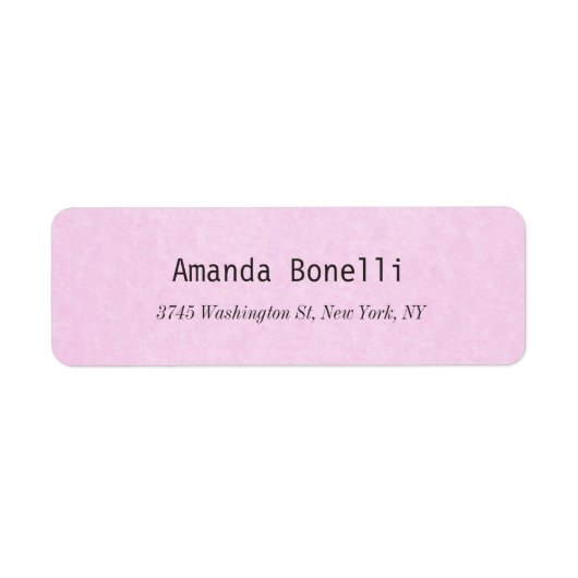 Creatief Licht Roze Stijlvol Elegant Modern Etiket (Voorkant)