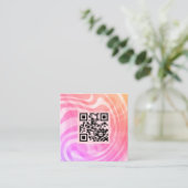 Creatief Licht Roze Unieke Mooie QR Code Logo Vierkante Visitekaartje (Staand voorkant)