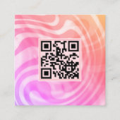 Creatief Licht Roze Unieke Mooie QR Code Logo Vierkante Visitekaartje (Voorkant)