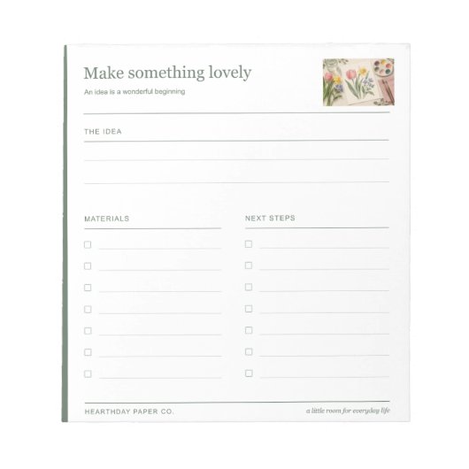 Creatief Maker Project Planningsnotitieblok Notitieblok (Voorkant)