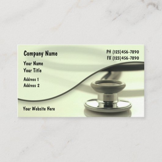 Creatief Medisch Thema Stethoscoopontwerp Visitekaartje (Voorkant)