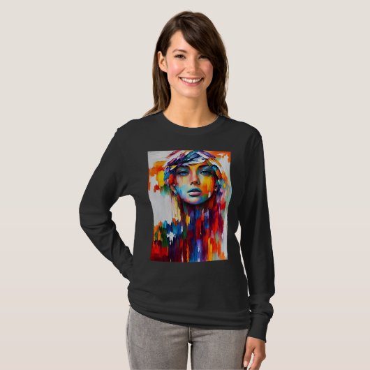 Creatief Meisje: Draagbare Moderne Kunst T-shirt (Voorkant volledig)