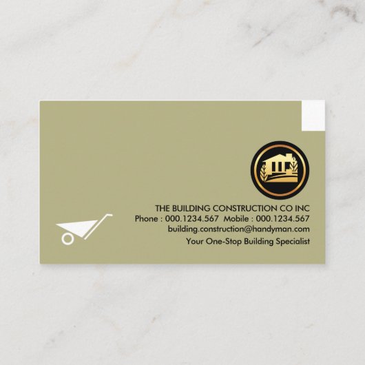 Creatief metselwerk peeling gips visitekaartje (Achterkant)