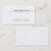 Creatief minimaal design elegant wit modern visitekaartje (Voorkant / Achterkant)