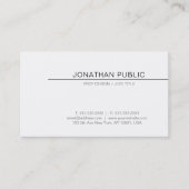 Creatief minimaal design elegant wit modern visitekaartje (Voorkant)