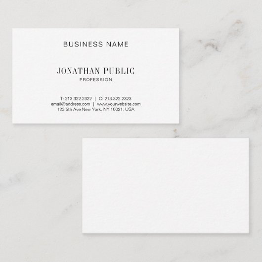 Creatief minimalistisch design elegant, modern visitekaartje (Voorkant / Achterkant)