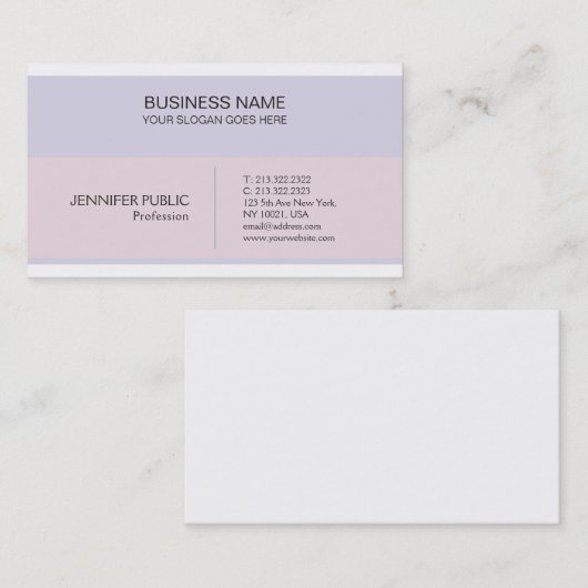 Creatief minimalistisch modern elegant Colour Desi Visitekaartje (Voorkant / Achterkant)