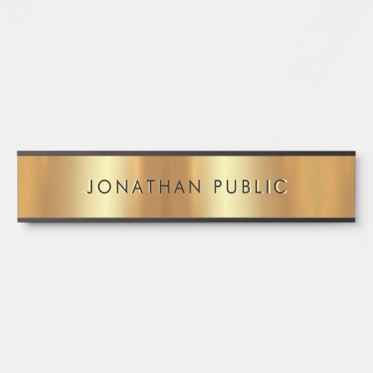 Creatief Modern Eenvoudig Ontwerp Zwart Goud Sjabl Deurbordje (Voorkant)
