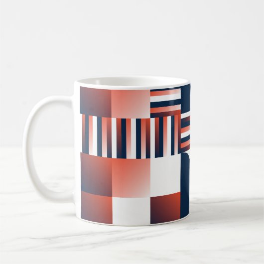Creatief modern geometrisch naadloos patroon koffiemok (Links)