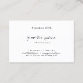 Creatief Modern Handschrift Naam Eenvoudige Sjablo Visitekaartje (Achterkant)