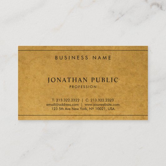 Creatief modern Kraft Paper-effect Unieke plaat Visitekaartje (Achterkant)