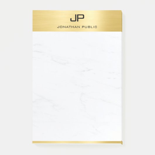 Creatief Modern Minimalistisch Ontwerp Goud Marmer Post-it® Notes (Voorkant)