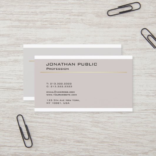 Creatief modern ontwerp minimalistisch eenvoudig t visitekaartje (Voorkant / Achterkant in situ)