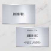 Creatief Modern Zilver Kijk Elegant Glamour Plain Visitekaartje (Voorkant / Achterkant)