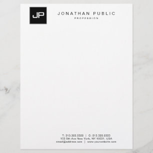 Creatief Monogram Eenvoudige Sjabloon Modern Elega Briefhoofd