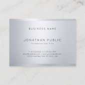Creatief Monogram Glamour Zilver Modern Eenvoudig Visitekaartje (Achterkant)