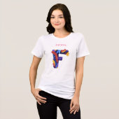 Creatief monogram - letter F | Levendige verjaarda Tri-Blend Shirt (Voorkant volledig)