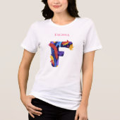 Creatief monogram - letter F | Levendige verjaarda Tri-Blend Shirt (Voorkant)
