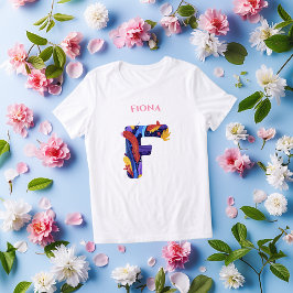 Creatief monogram - letter F | Levendige verjaarda Tri-Blend Shirt