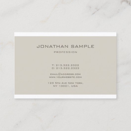 Creatief Monogram Slanke Professionele Duidelijke  Visitekaartje (Achterkant)