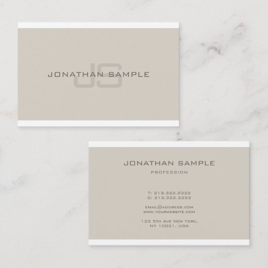 Creatief Monogram Slanke Professionele Duidelijke  Visitekaartje (Voorkant / Achterkant)