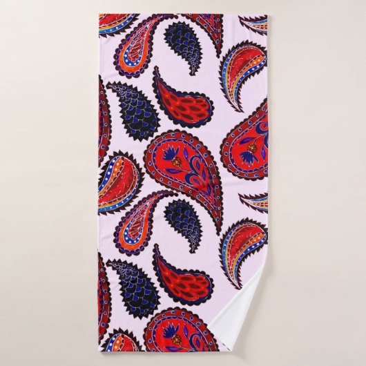 Creatief naadloos patroon met handgetekende paisle badhanddoek (Badhanddoek)