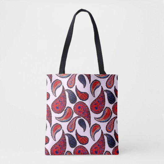 Creatief naadloos patroon met handgetekende paisle tote bag (Voorkant)