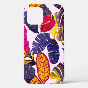 Creatief naadloos patroon met tropische bladeren e iPhone 12 hoesje